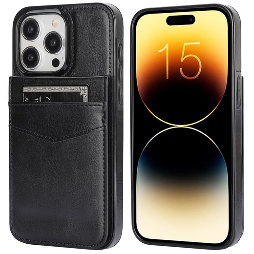 ONEAGREE 纯色支架适用iPhone15/16 Pro max手机壳苹果11/12/13/14卡包套跨境潮牌16e实用简约 棕色 iPhone14 Pro Max
