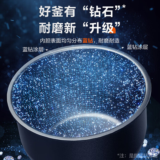 SUPOR rice cooker 5 liters large capacity household rice cooker thick cauldron smart reservation multi-function claypot rice micro-pressure quick cooking fragrant rice for 2-10 people round thick cauldron 5L colorful touch screen