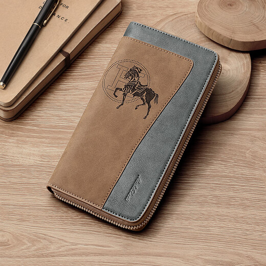 MashaLanti wallet men's long zipper wallet clutch large capacity change card bag two-in-one Father's Day birthday gift