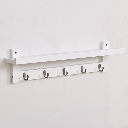 Crooked Tree Solid Wood Wall Hook Storage Rack Coat Hook Living Room Bedroom Wall Clothes Rack Multifunctional Clothes Hook Pure White Five Hooks