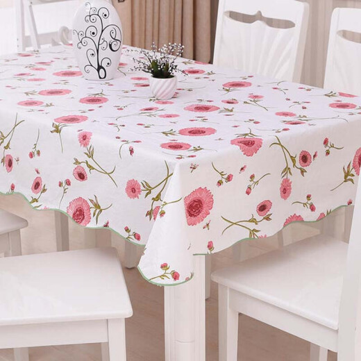 Tablecloth waterproof, anti-scalding and anti-oil, no-wash round table tablecloth, plastic rectangular dining table, coffee table mat, tablecloth cover, pvc living room sunflower 106*152cm