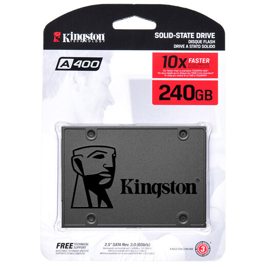 金士顿（Kingston）240GB SSD固态硬盘 SATA3.0接口 A400系列 读速高达500MB/s