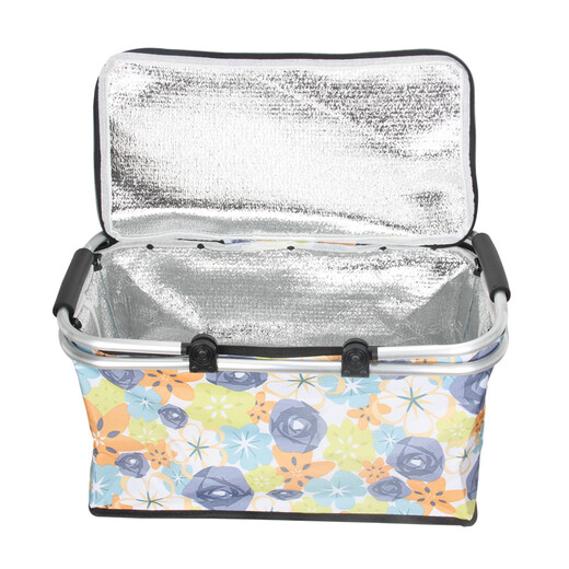 Youkupinsheng Foldable Insulated Picnic Bag BBQ Camping Outdoor Car Convenient Self-Driving Travel Picnic Basket (Blue Flower)