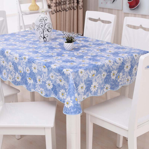 Dry room tablecloth cover pvcpvea living room tablecloth waterproof, anti-scalding, anti-oil, wash-free round table tablecloth plastic rectangular sunflower 105*152cm