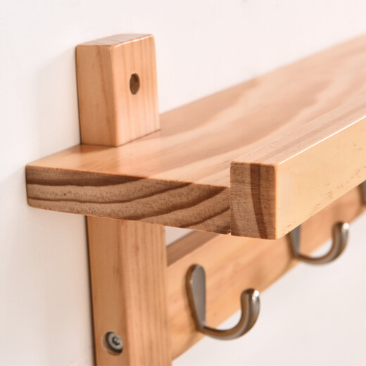 Crooked Tree Solid Wood Wall Hook Storage Rack Coat Hook Living Room Bedroom Wall Clothes Rack Multifunctional Clothes Hook Pure White Five Hooks