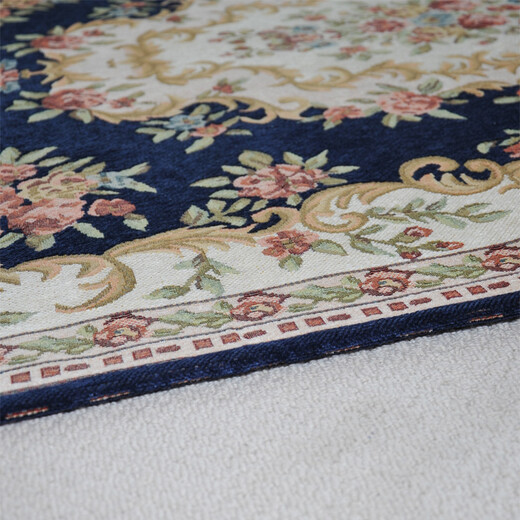 Zhonghong European pastoral chenille jacquard door mat entry entrance floor mat washable and machine washable wear-resistant blended woven computer chair mat foot mat non-slip floor mat entrance door T02 blue 70*140CM