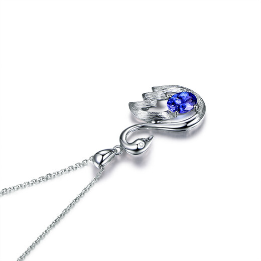 Millais Jewelry 0.72 carat tanzanite pendant 18K gold diamond necklace colored gemstone swan style birthday gift without chain chain can be customized additionally
