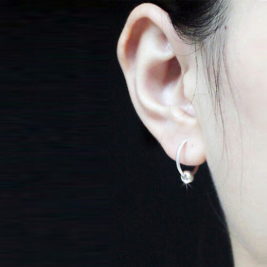 Zhizhen Yinlou 99 Pure Silver Earrings and Earrings for Girls, Fashionable Transfer Bead Earrings, Korean Style Earrings, Earrings, Silver Jewelry, One Pair of Frosted Bead Earrings + Free Pair of Earrings