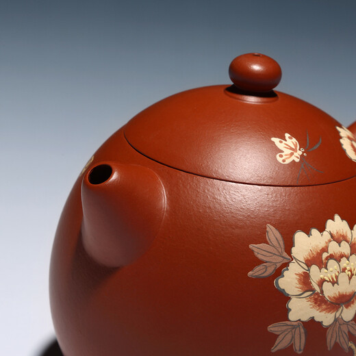 Qianshoutang Yixing purple sand hand-painted raw ore dragon egg pot 240ml handmade by national assistant arts and crafts teacher Fan Linqiang