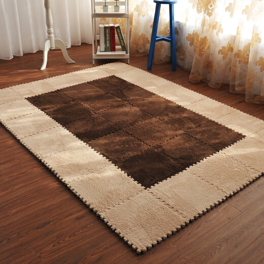 Zhonghong foam puzzle carpet covers the whole tatami bedroom, children's game mat, suede splicing carpet, EVA can be cut and customized, princess large area single piece, coffee 31*31CM, small piece, single color