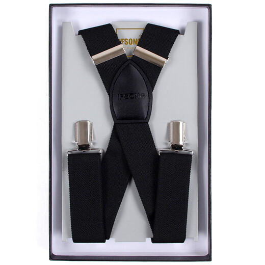 Ifsong Herrenhosen formelle Verschleiß elastischer Hosentender -Gurt -Schultergurt schwarz 3,5 cmx Typ Herrengurt Clip Schwarz Sus076a