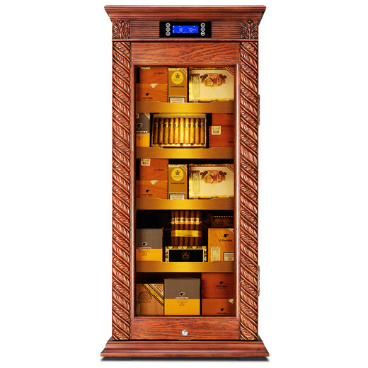 CIGARLOONG CL-339C cigar cabinet constant temperature and humidity solid wood cabinet intelligent compressor silent energy saving pure cedar wood cigar cabinet wood color