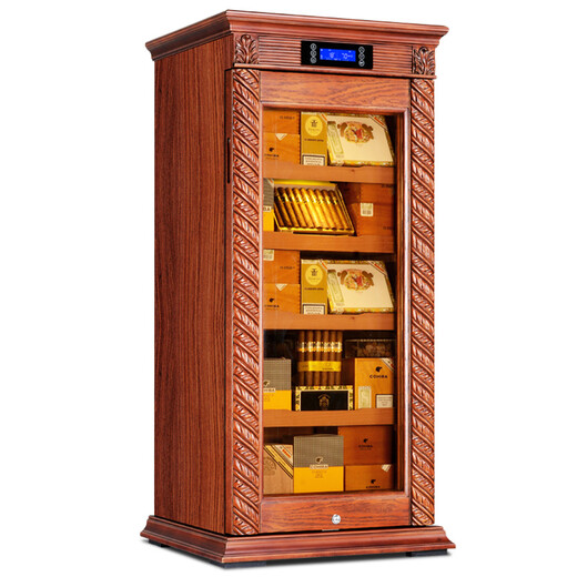 CIGARLOONG CL-339C cigar cabinet constant temperature and humidity solid wood cabinet intelligent compressor silent energy saving pure cedar wood cigar cabinet wood color