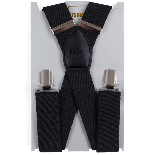 Ifsong Herrenhosen formelle Verschleiß elastischer Hosentender -Gurt -Schultergurt schwarz 3,5 cmx Typ Herrengurt Clip Schwarz Sus076a