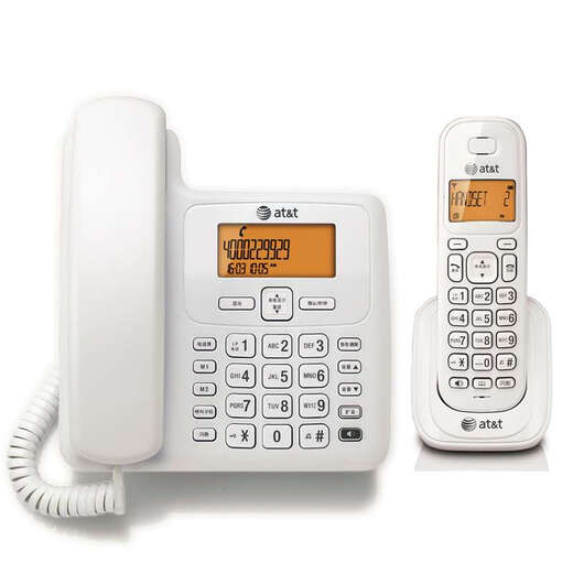 
AT/T 34109 loud loudspeaker Chinese menu digital cordless mother machine one tow one tow one office phone landline wired fixed elderly machine landline cordless phone 34109B+1047-0 black one tow two