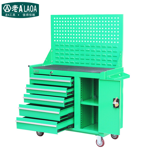 LAOA (LAOA) heavy duty tool cabinet with hanging plate mobile auto repair tool cart workshop tool cabinet tool cart five layers with hanging plate green LA115202