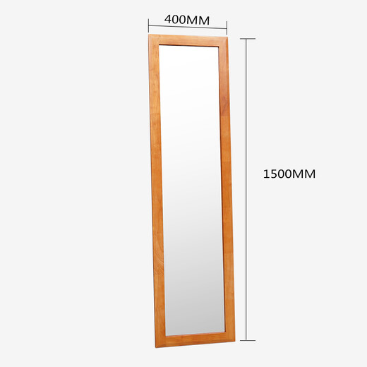 George Wood Easy Cleiderspiegel importiert verdickte Holzrahmenkleiderspiegel Boden Ganzkörperspiegel Make-up Spiegel Massivholz Rahmenkleiderspiegel [Honigfarbe]