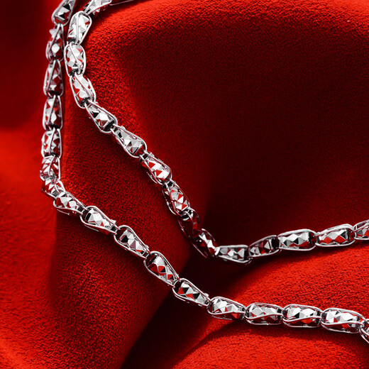 Yuan Shengfu's new PT950 fashionable men's platinum necklace, simple and versatile platinum wheat ear chain, elegant, 27.43g, length 55cm