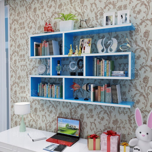 Fire moon wall partition wall-mounted creative simple wall bookshelf wall living room bedroom wall decoration shelf cabinet black 120 length 20 depth 25 height