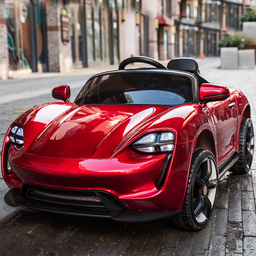 Mi Yi (MiYi) [1.15m extended version] Children's electric car four-wheeled car can be remotely controlled by people and children's toys. Double-wheel drive red + large battery + mobile phone remote control + soft leather seat