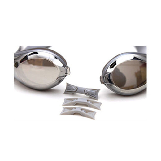 Gafas de natación galvanizadas YINGFA, impermeables y antivaho, revestimiento brillante, equipadas con tapones para los oídos con agente antivaho, montura grande clásica y cómoda Y2800M, revestimiento gris (con agente antivaho + tapones para los oídos)