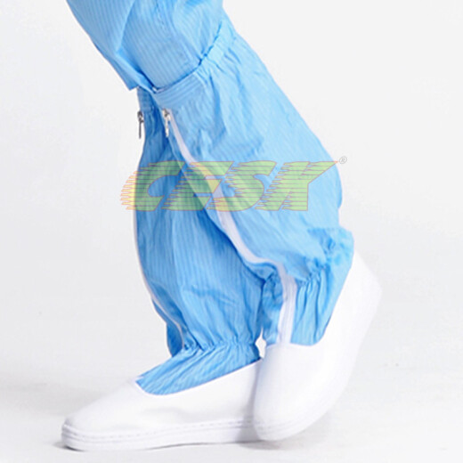 CESK long shoes leather high boots clean shoes purification dust-proof static electricity dust-free workshop clean room PU soft bottom PVC bottom work boots blue tube PVC bottom 42