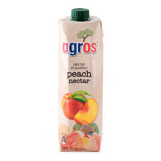 Agros imported from Greece, fruit juice drink, family size, peach juice 1L