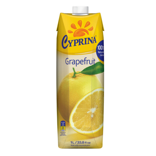 Mediterranean Cyprus imports Cyprina grapefruit juice 1L*4 bottles of juice drink whole box