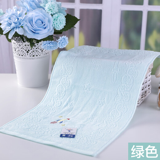 Gold number pure cotton cartoon little rocket children's face wash towel cartoon cut velvet kindergarten face wash towel children's sweat towel soft and water-absorbent 52*27CM 48g blue