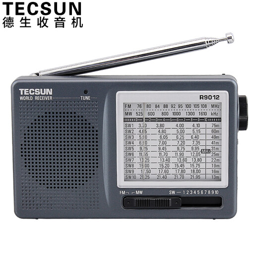 Tecsun R9012 Radio Full Band Pointer Portable Elderly Broadcasting Semiconductor English CET-4-6 College Entrance Examination Listening Test Radio Iron Gray