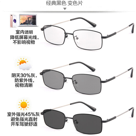 Klesia (Kllesia) Farbveränderte Dual-Purple-Lesebrille für echte intelligente Zoom-Lesung mit zwei Licht-Sonnenbrillen Fishing Mode HD schwarzer Farbveränderung grau 150 Grad