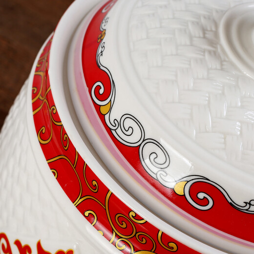 Topological rice jar ceramic home use to attract wealth and gather treasure storage tank rice storage barrel egg moisture-proof insect-proof belt dense gather wealth and treasure-8Jin Jin is equal to 0.5 kg