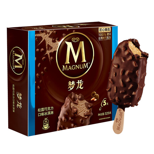 Heluxue Menglong Truffle Chocolate Flavor Ice Cream Combo 65g*5 Pcs