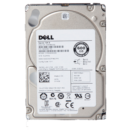 Dell Enterprise Server-Festplattenzubehör SAS 1 TB 2 TB 3 TB 4 TB 6 TB 8 TB 10 TB 600 GB SAS 15.000 U/min 2,5 Zoll