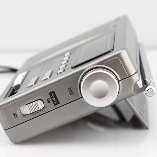 Tecsun DR-920C portable radio, full-band digital display for the elderly, clock control, English level 4 and 6 college entrance examination, silver gray + power adapter