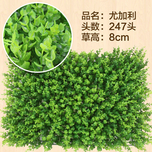 Doutu Gardening Green Plant Wall Simulation Plant Turf Wall Decoration Indoor Background Flower Wall Green Wall Hanging Plastic Fake Lawn Door Head 247 Eucalyptus