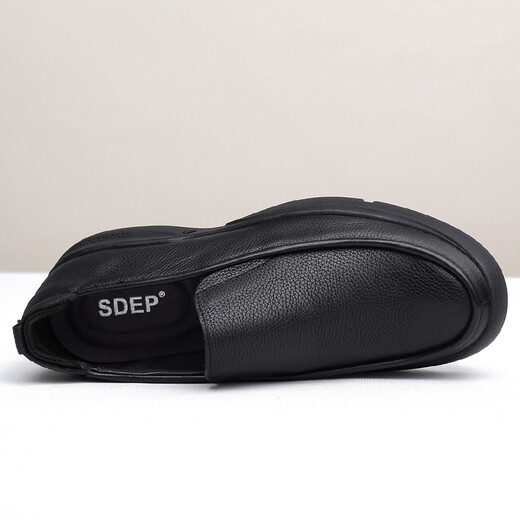 SDEP Autumn Top-Layer Cowide Business Casual Lederschuhe Weiche Leder Weiche Sohle große Größe kleiner Größe nicht rutschfestem Kear-resistenten Herrenschuhen 3891 Schwarzes Leder Innenfutter 39 (245 mm)