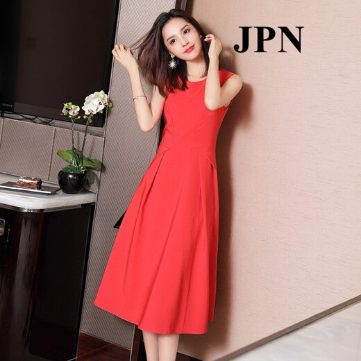 JPN Hong Kong Robe sans manches tendance pour les femmes 2025 Nouveau tempérament Déesse Fan Mingyuan Party Gest Jupe A-line jupe Summer White Robe XL