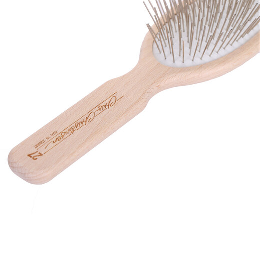 Chris Christensen imported from the United States for pet grooming, general purpose combing and hair protection for cats and dogs, wooden handle comb, suitable for long-haired dogs and cats, 27mm round handle comb