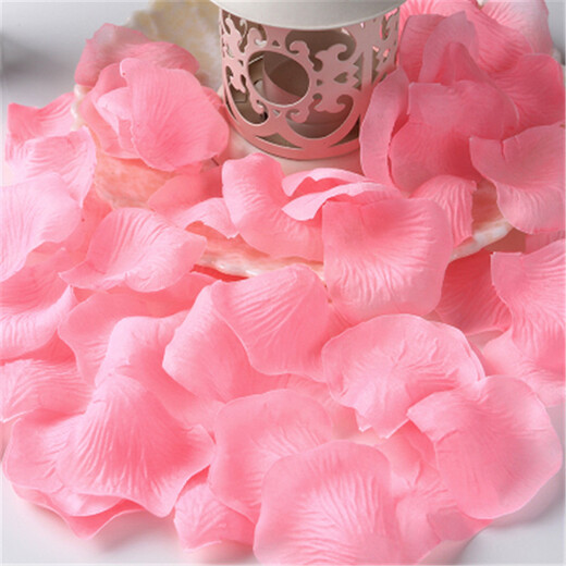 Kuayuan Wedding Supplies Wedding Room Decoration and Layout Simulated Fake Petals Wedding Layout Hand-Tossed Simulated Rose Spreading Petals Light Pink Petals (120 Pieces)