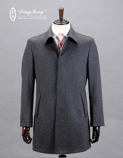 
Ding bronze, winter high-end men's wool jacket, business mid-length wool cashmere men's coat, gray S 165