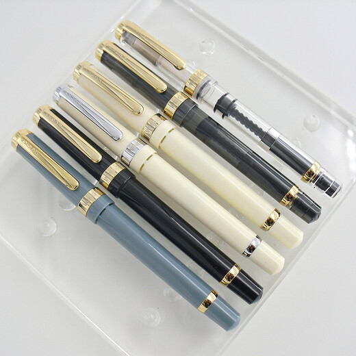 永生698透明示范活塞式14k金笔 005湖蓝六窗金夹14k金笔尖0.5 0.5mm