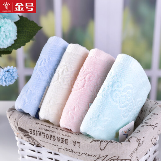 Gold number pure cotton cartoon little rocket children's face wash towel cartoon cut velvet kindergarten face wash towel children's sweat towel soft and water-absorbent 52*27CM 48g blue