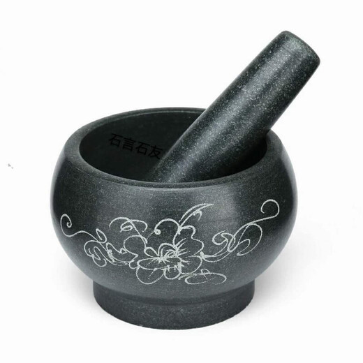 XJ bluestone mortar household mortar stone nest stone cup manual garlic press mortar medicine mortar retro Chinese medicine grinding medicine outer diameter 30cm