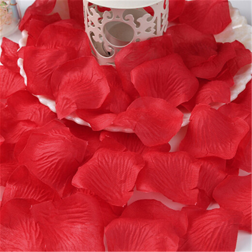 Kuayuan wedding supplies, wedding room decoration and layout, simulated fake petals, wedding layout, hand-thrown simulated rose petals, burgundy petals (120 pieces)
