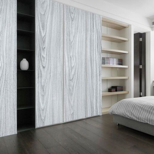 SiToo self-adhesive wallpaper waterproof PVC wood grain sticker Boeing film wardrobe cabinet furniture renovation sticker 45cm*10m2025 gray maple