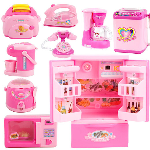 Keletong Children's Mini kleiner Haushalt Elektrikspielzeug spielen Haus Küchenset Girl Simulation Elektrische Interaktion Automatische Toilette