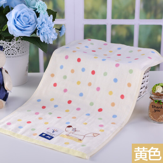 Gold number pure cotton cartoon Wu Nian double-layer gauze children's towel household women's face towel kindergarten face wash towel sweat towel children's towel soft and absorbent 52*28CM red