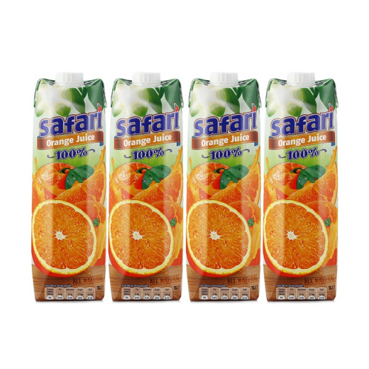 Cyprus imported juice safari 100% orange juice drink pure juice drink 1L*4 bottle gift box