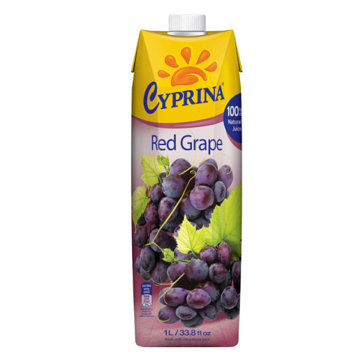 Cyprina grape juice 1L*4 bottles of juice drink whole box